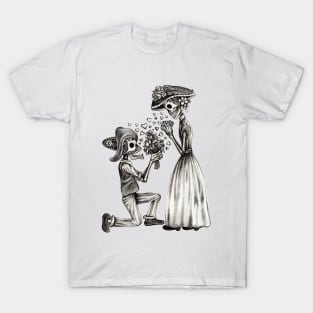 Couple in love skull day of the dead. T-Shirt